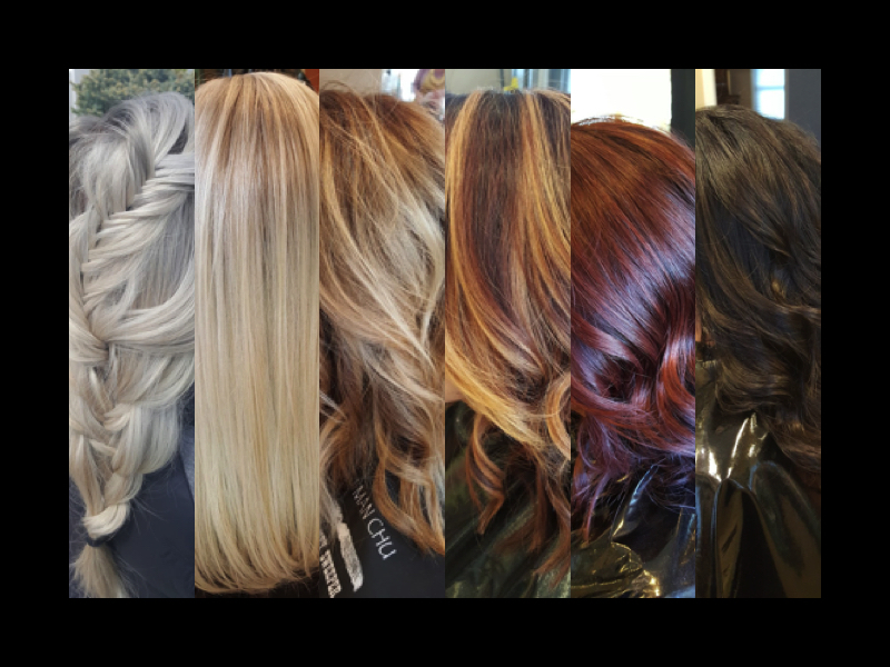 Courtney customer hair color results, 6 different colors
